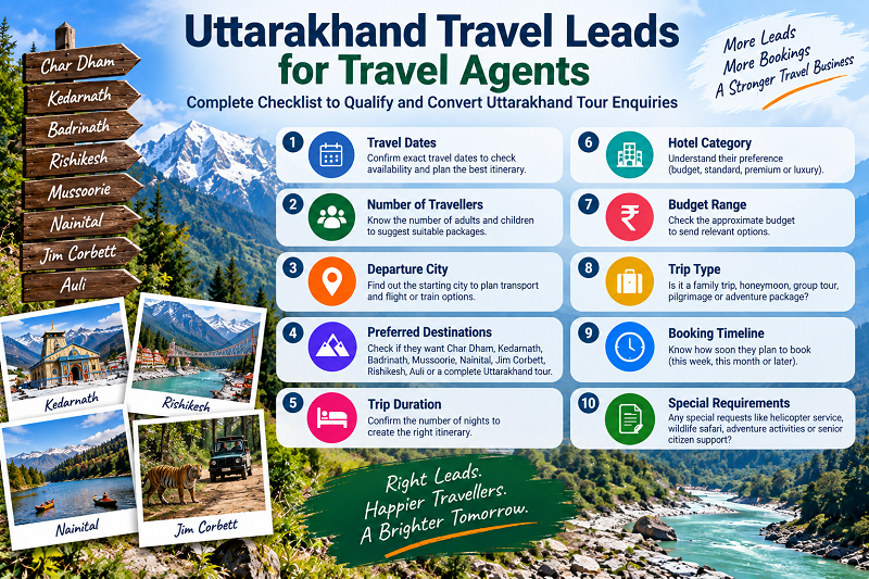 Uttarakhand travel leads for travel agents